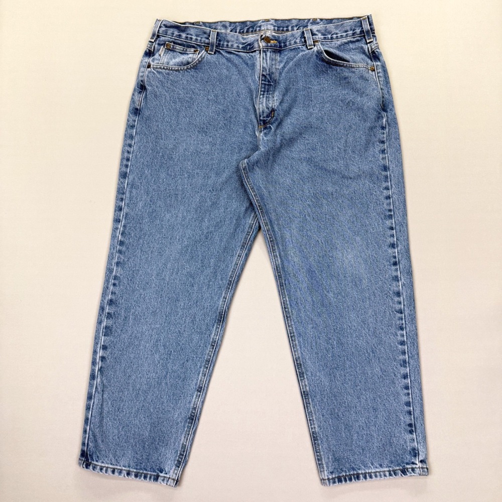 Carhartt Relaxed Fit Jeans *42x28 Cotton Stonewash Blue Workwear Denim B17-STW
